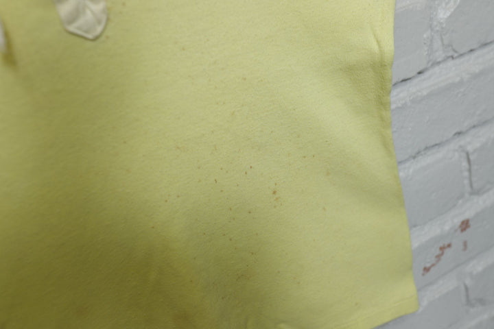 Distressed Vintage Yellow Tunic T Shirt 70s Womens XL
