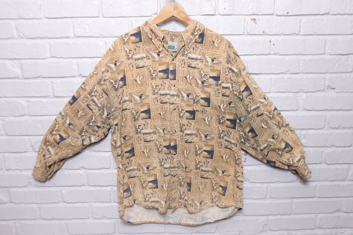 Michael Austin Vintage Duck Shirt XL 90s