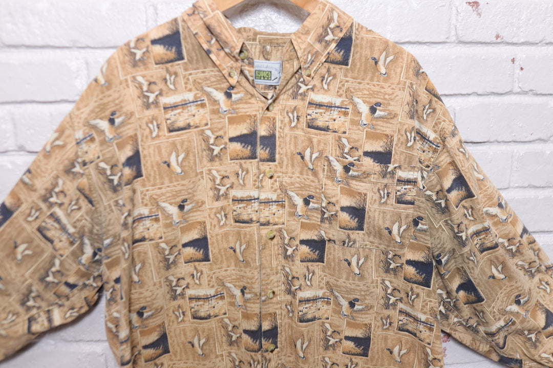 Michael Austin Vintage Duck Shirt XL 90s