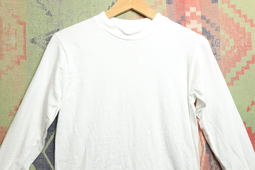 Hanes Vintage White Long Sleeve T Shirt Small 80s