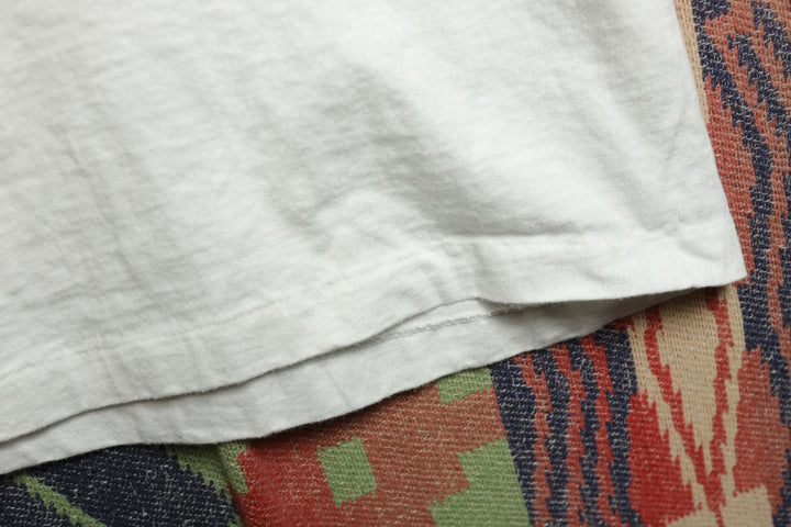 Hanes Vintage White Long Sleeve T Shirt Small 80s