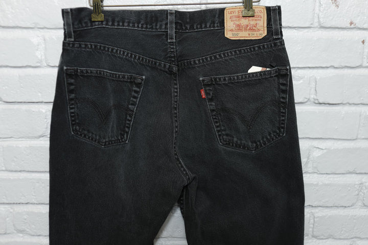 Levi's 550 Vintage Black Relaxed Fit Jeans 2000s 33/28