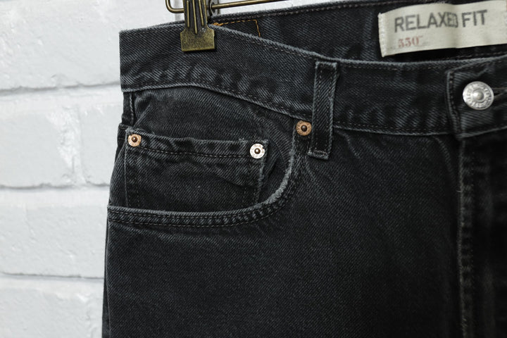 Levi's 550 Vintage Black Relaxed Fit Jeans 2000s 33/28