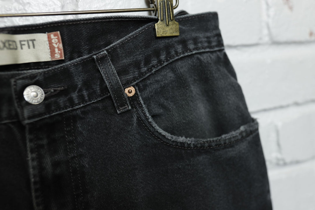 Levi's 550 Vintage Black Relaxed Fit Jeans 2000s 33/28