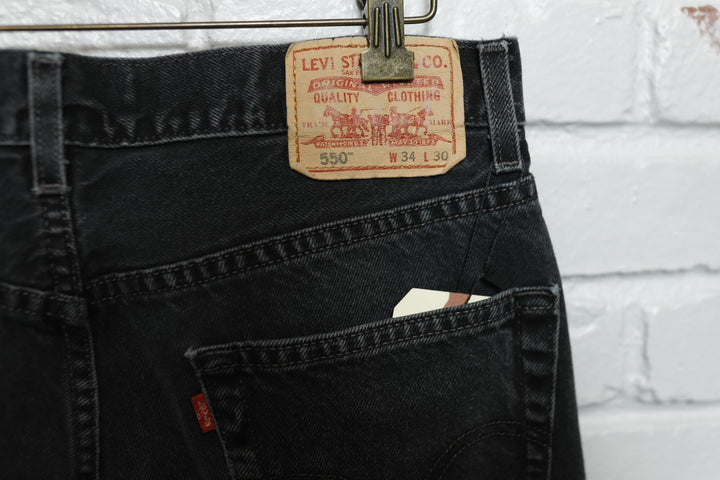 Levi's 550 Vintage Black Relaxed Fit Jeans 2000s 33/28