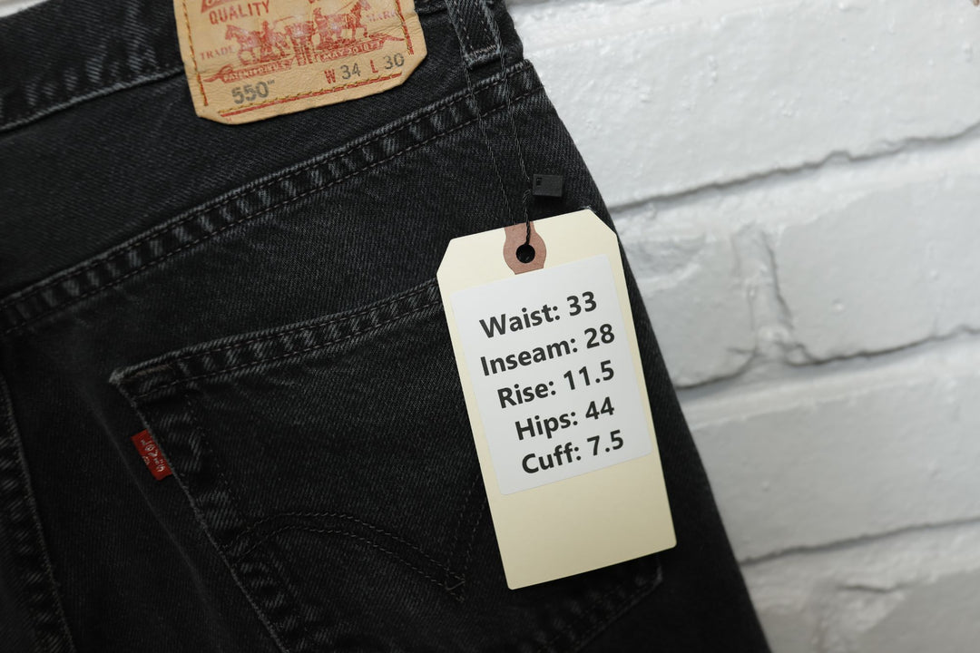Levi's 550 Vintage Black Relaxed Fit Jeans 2000s 33/28