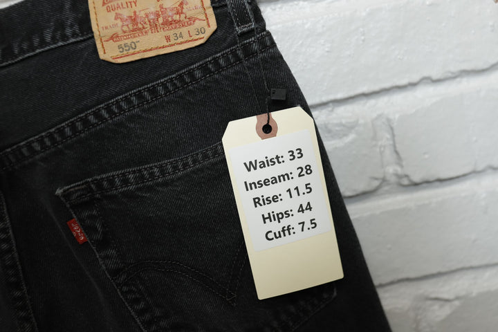 Levi's 550 Vintage Black Relaxed Fit Jeans 2000s 33/28