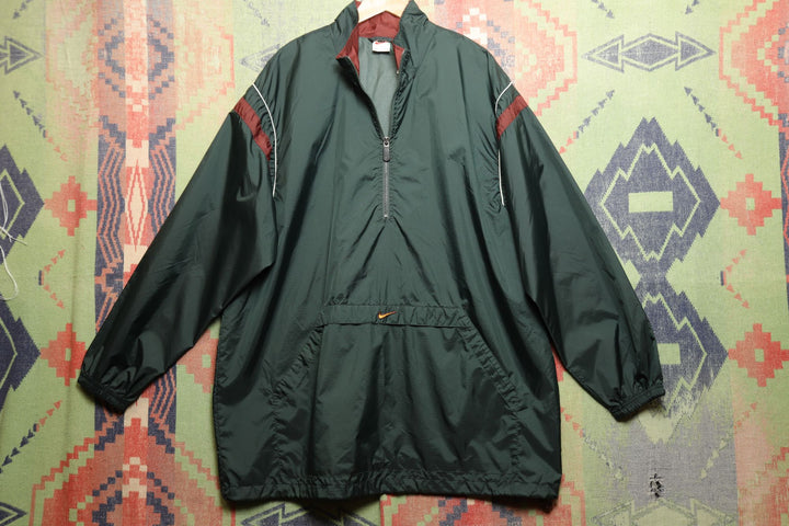 Nike Vintage Green and Red Windbreaker Jacket XL 90s