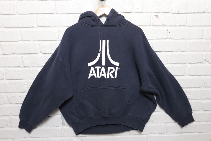 Atari Vintage Navy Blue Hoodie 2000s XL