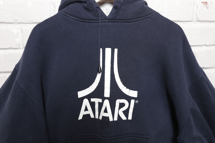 Atari Vintage Navy Blue Hoodie 2000s XL