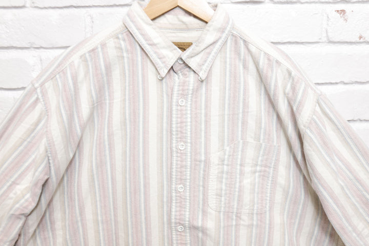 St Johns Bay Vintage Striped Shirt XXL 90s