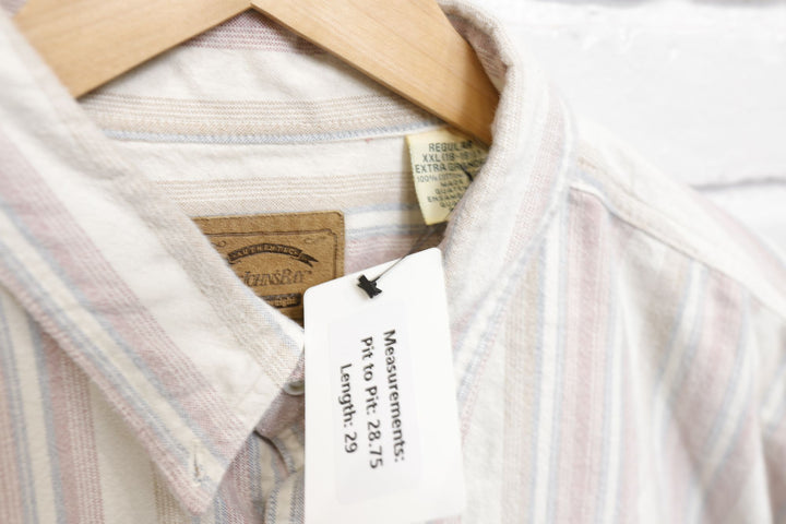 St Johns Bay Vintage Striped Shirt XXL 90s