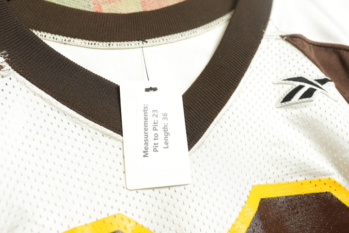 Reebok Vintage Brown and White Football Jersey Large 90s