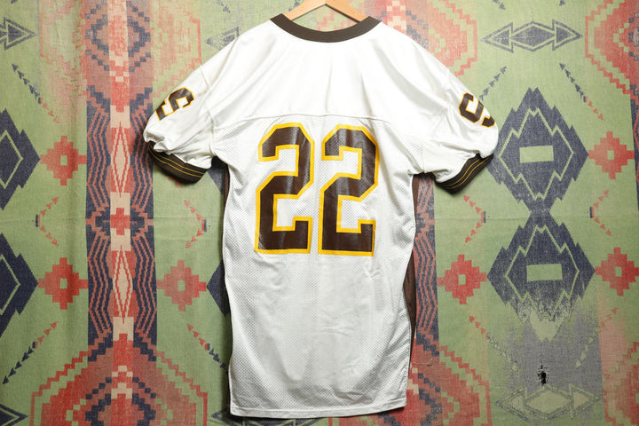 Reebok Vintage Brown and White Football Jersey Large 90s