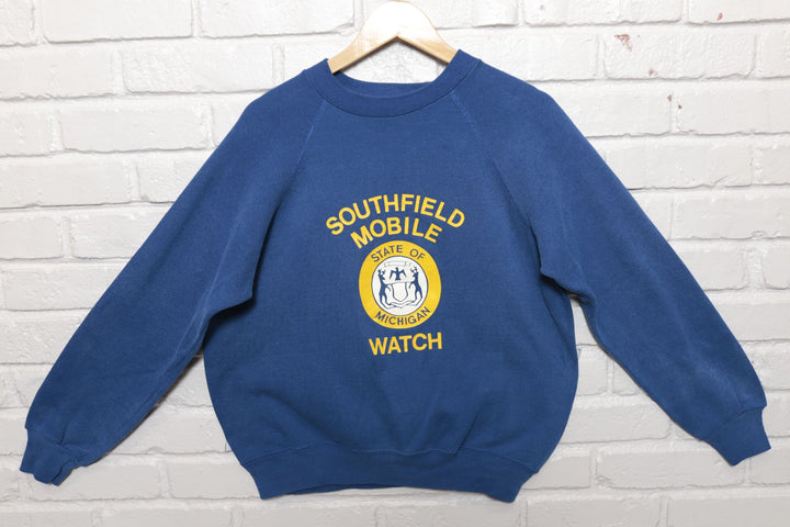 80s Vintage Michigan Southfield Mobile Watch Sweatshirt Size Large