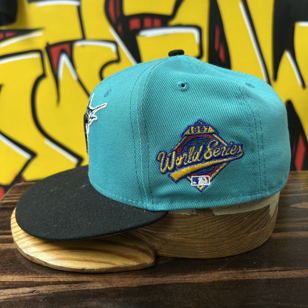 Florida Marlins Vintage New Era Fitted Hat 2000s 7 1/8 1997 world series patch