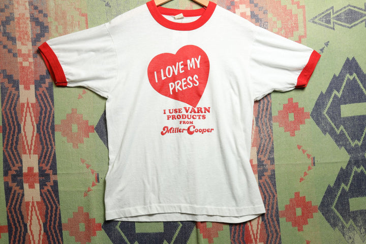 I Love my Press Vintage T Shirt Large 80s