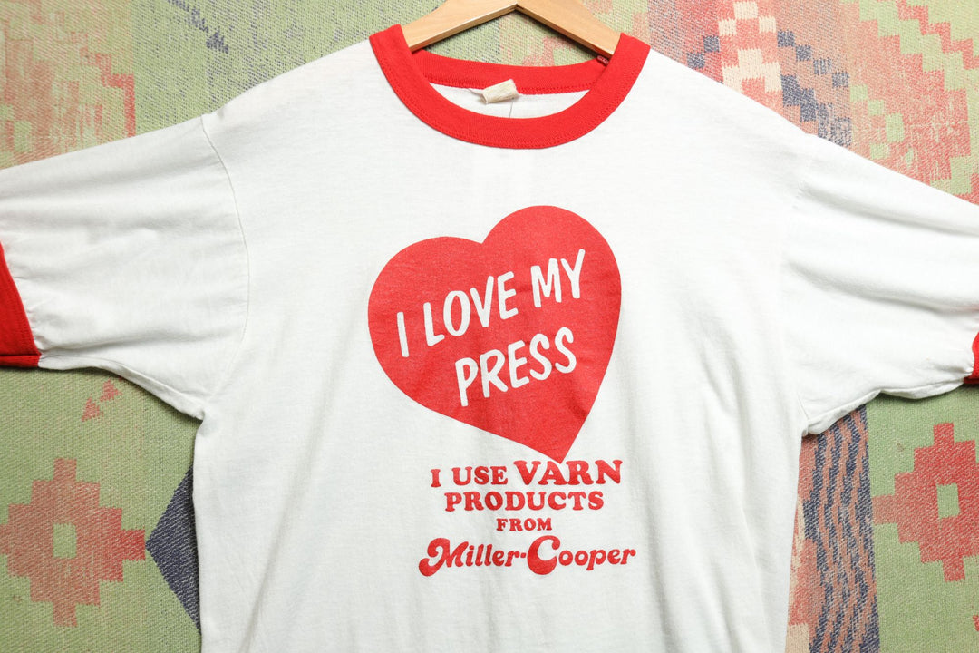 I Love my Press Vintage T Shirt Large 80s