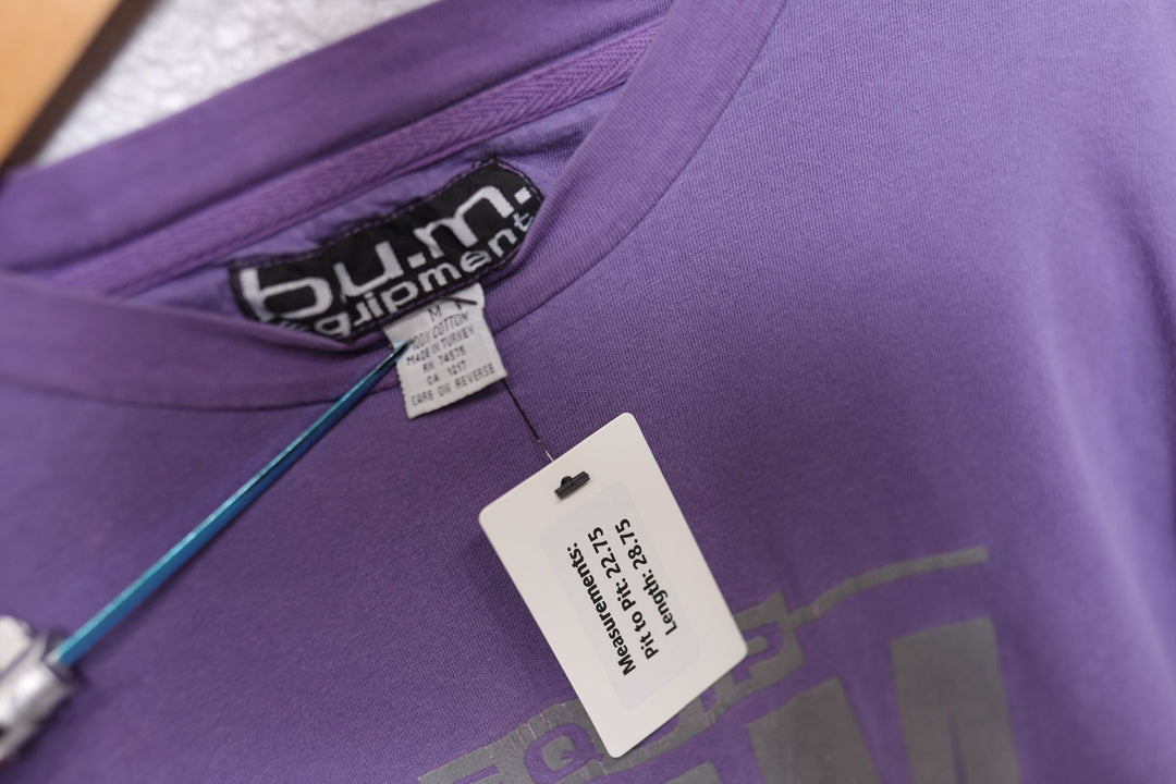 BUM Equipment Vintage Purple LS T Shirt 90s Medium