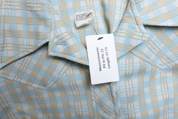 Vintage Plaid Polyester Shirt Size Large 70s