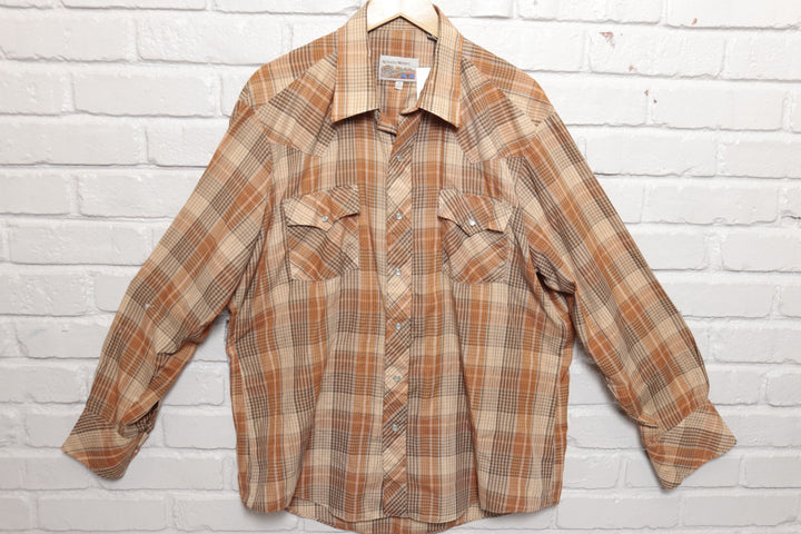 Authentic Western Vintage XL Button Down Shirt 90s