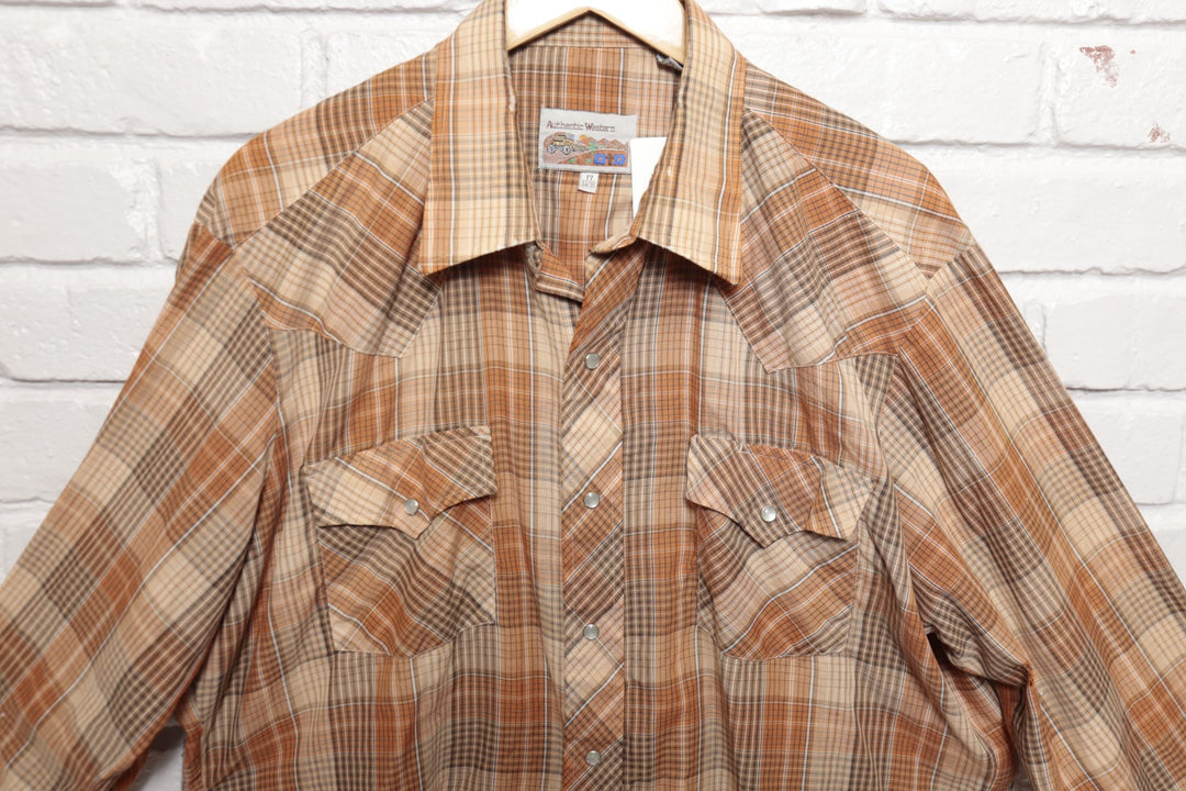 Authentic Western Vintage XL Button Down Shirt 90s