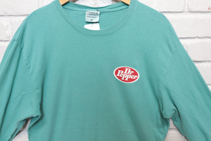 Teal Dr Pepper Long Sleeve T Shirt Size Medium