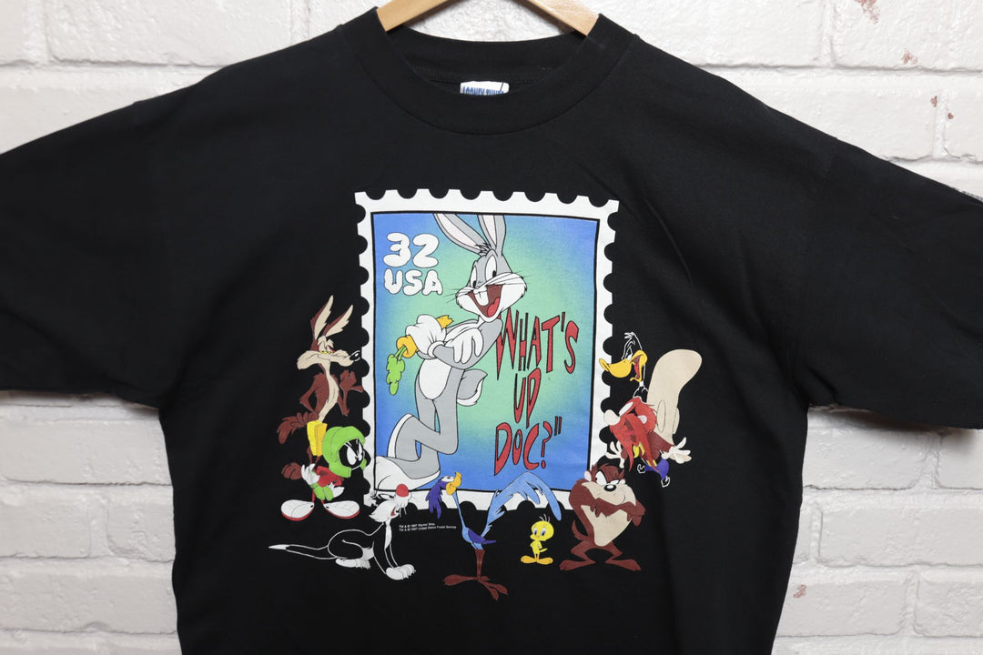 Looney Tunes Characters Stamp Collection Vintage T Shirt 90s XL