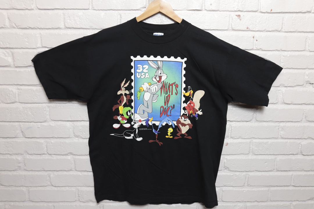 Looney Tunes Characters Stamp Collection Vintage T Shirt 90s XL