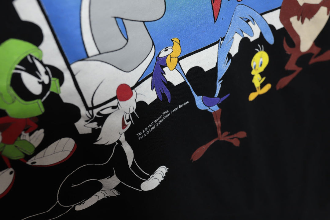 Looney Tunes Characters Stamp Collection Vintage T Shirt 90s XL