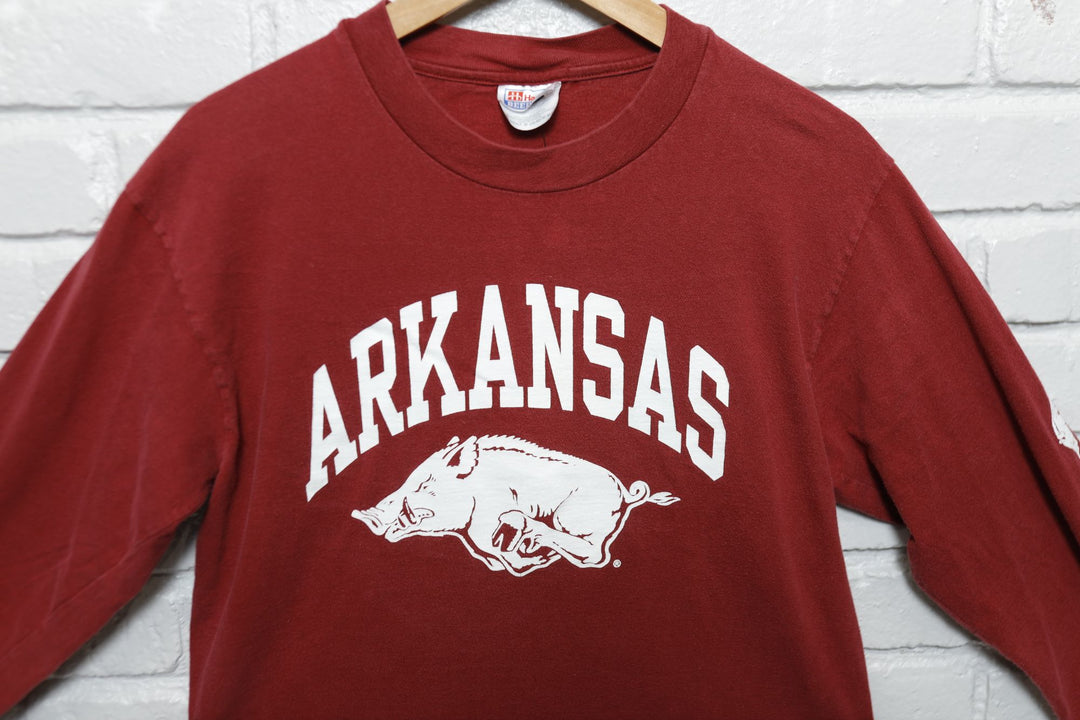 University of Arkansas Vintage Sleeve Print T Shirt Medium 2000s