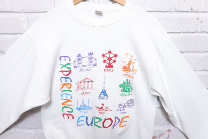 Experience Europe Vintage Tourist Sweatshirt 90s Small