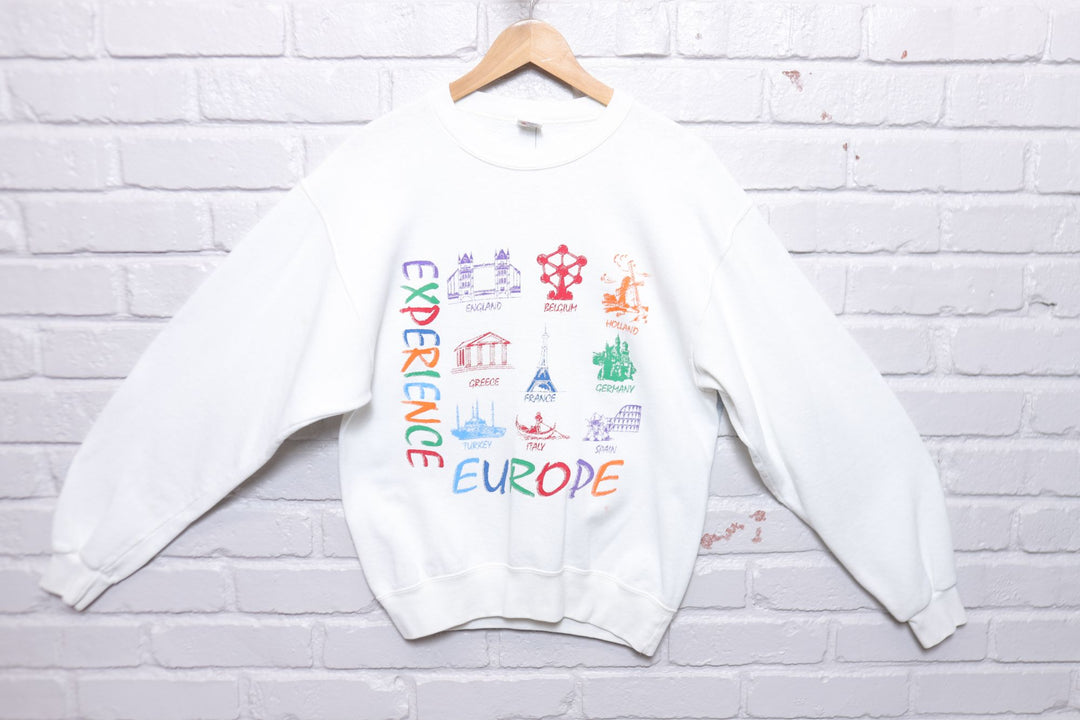 Experience Europe Vintage Tourist Sweatshirt 90s Small