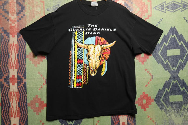 Charlie Daniels Band Cow Skull Vintage Tour T Shirt XL 90s