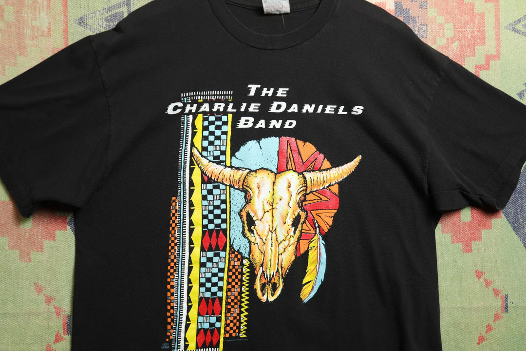 Charlie Daniels Band Cow Skull Vintage Tour T Shirt XL 90s