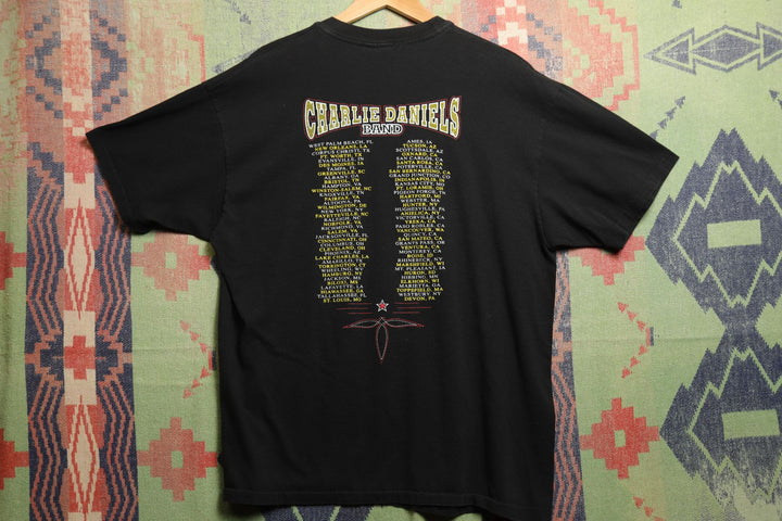 Charlie Daniels Band Cow Skull Vintage Tour T Shirt XL 90s