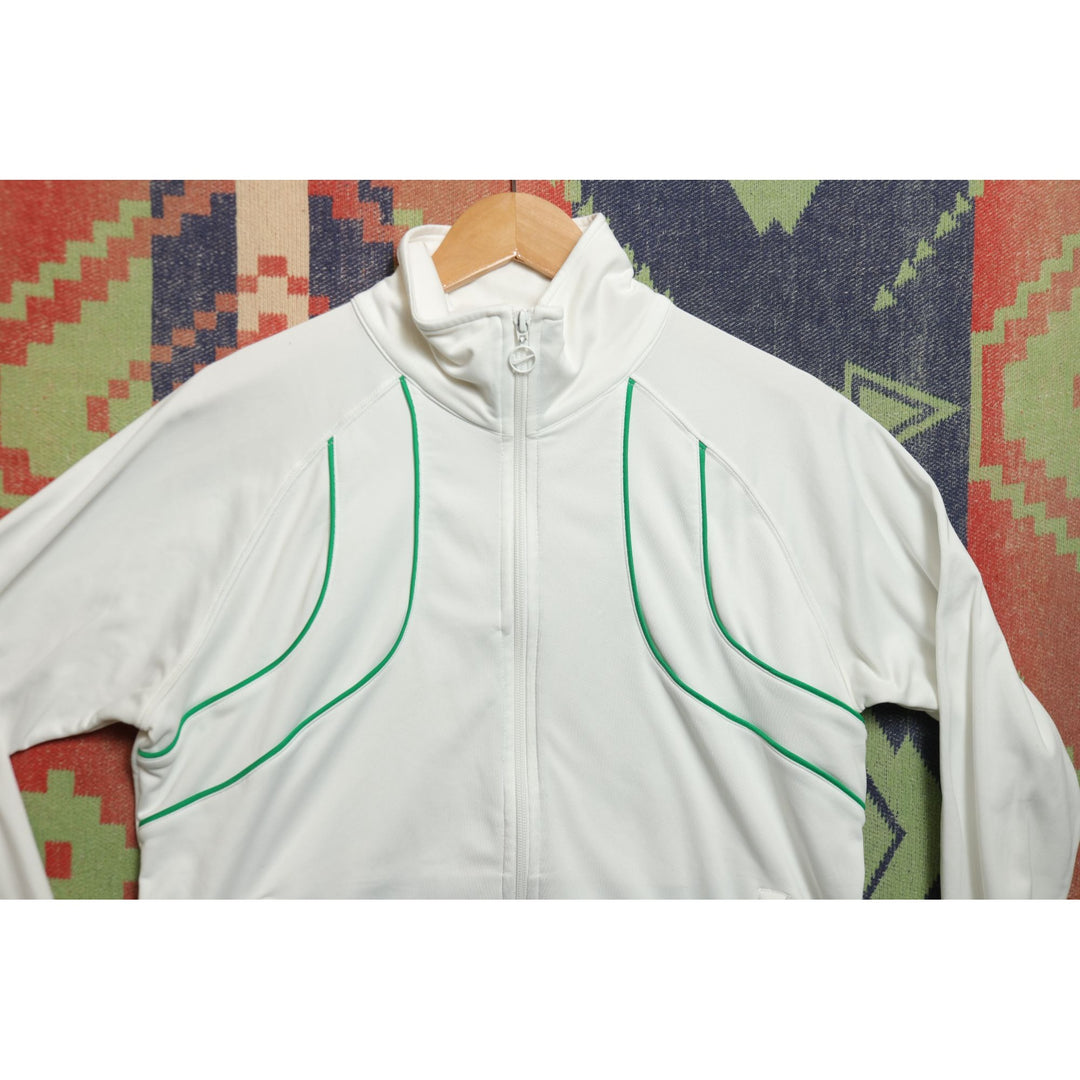 Nike Vintage Green and White Track Jacket Large 2000s