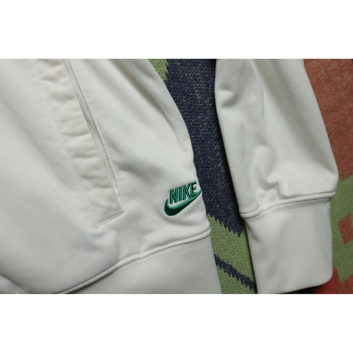 Nike Vintage Green and White Track Jacket Large 2000s