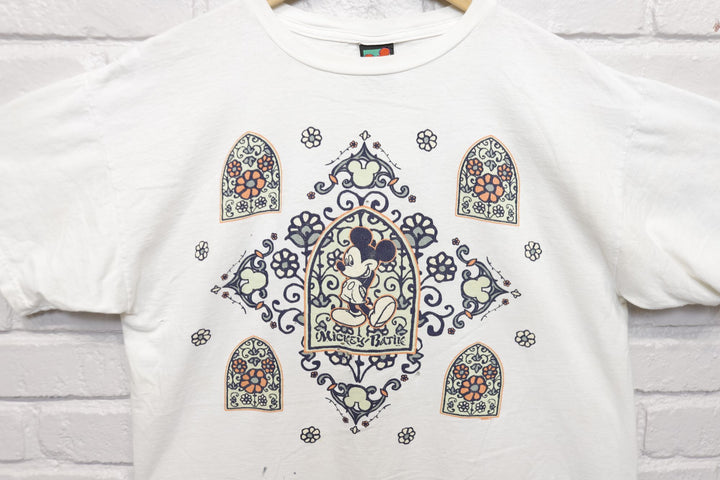 Disney Vintage Mickey Batik T Shirt 90s Large
