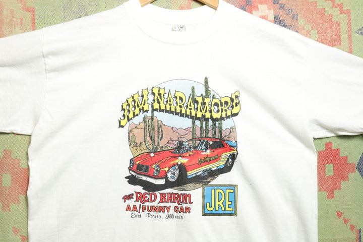 Jim Naramore Red baron Vintage Racing T Shirt XL 70s