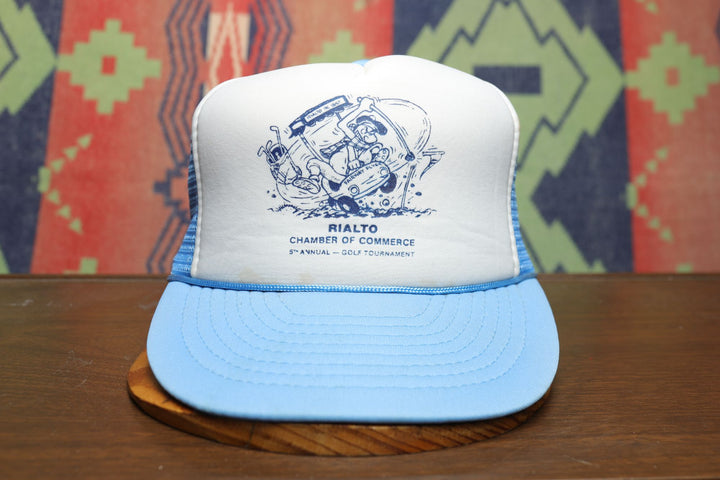 Rialto Golf Tournament Vintage Snapback Trucker Hat 90s