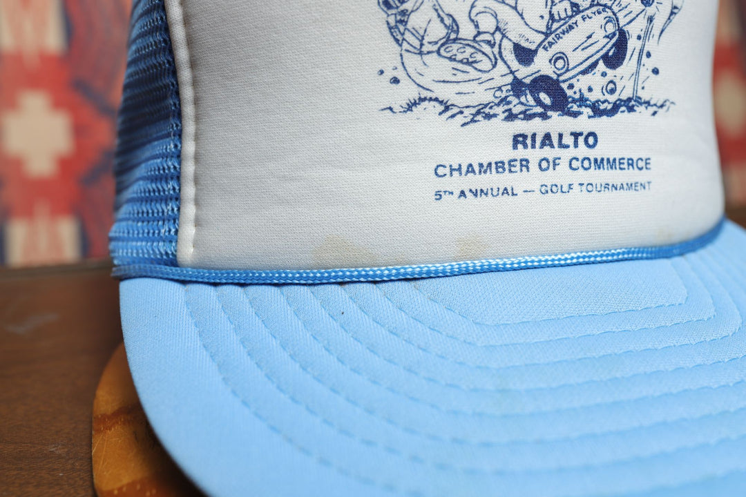 Rialto Golf Tournament Vintage Snapback Trucker Hat 90s
