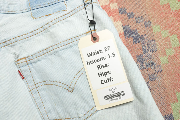 Levi's 501 Vintage Cut Off Denim Shorts 90s 27/1.5