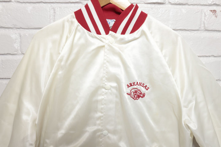 University of Arkansas Vintage Satin Jacket Large 80s