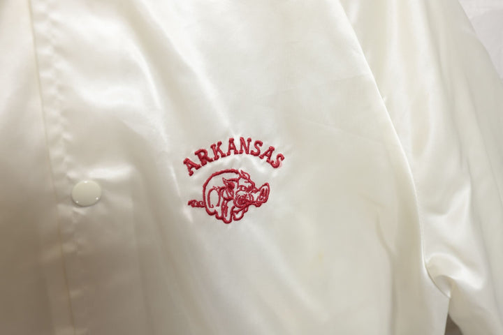 University of Arkansas Vintage Satin Jacket Large 80s