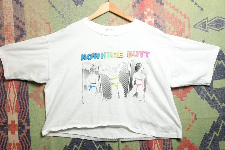 Nowhere Butt Vintage Crop T Shirt XL 90s