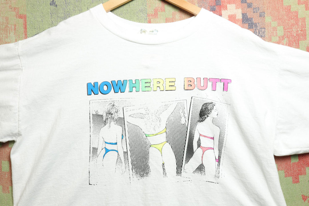Nowhere Butt Vintage Crop T Shirt XL 90s