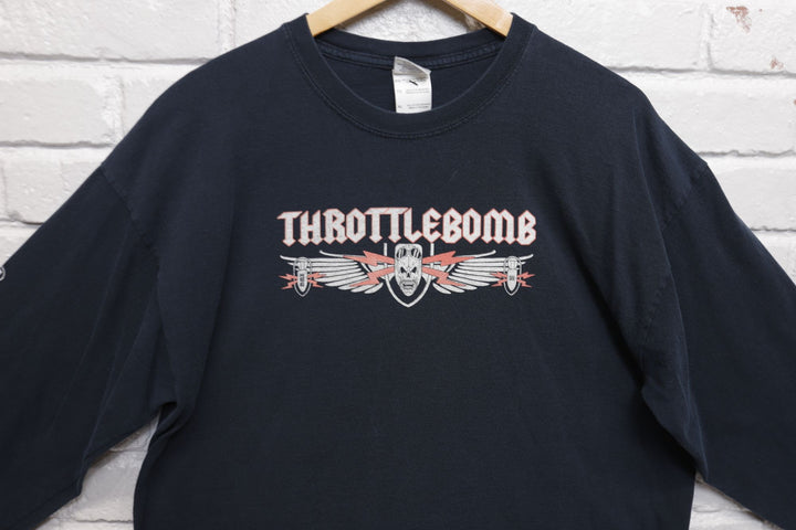 Throttle Bomb Vintage Metal Band LS T Shirt 2000s XL