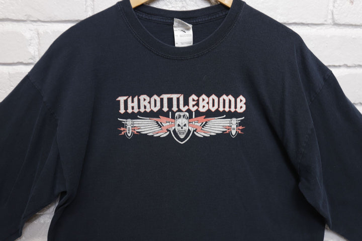 Throttle Bomb Vintage Metal Band LS T Shirt 2000s XL