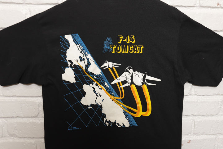 F14 Tomcat Anytime Baby Vintage T Shirt Large 80s